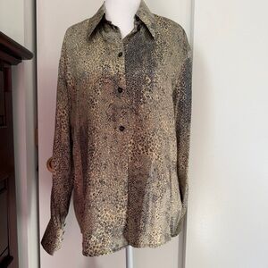 Leopard Print Ladies Silk Shirt